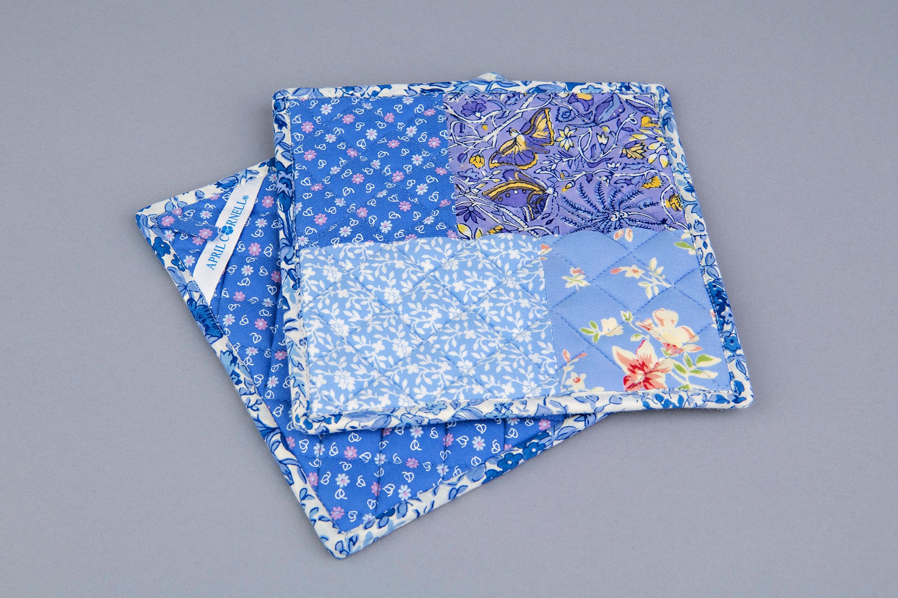 Sunflower Patchwork Potholder Set of 2 /, 100% Cotton | April Cornell