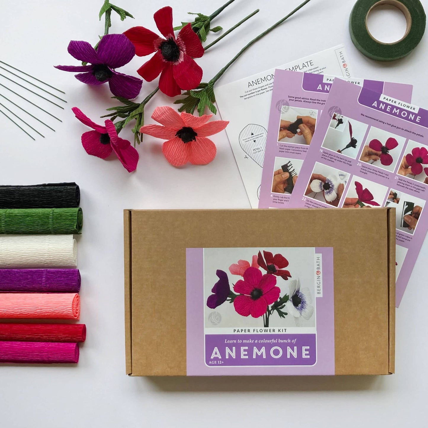 Paper Flower Kit in Anemone — Beginner Friendly