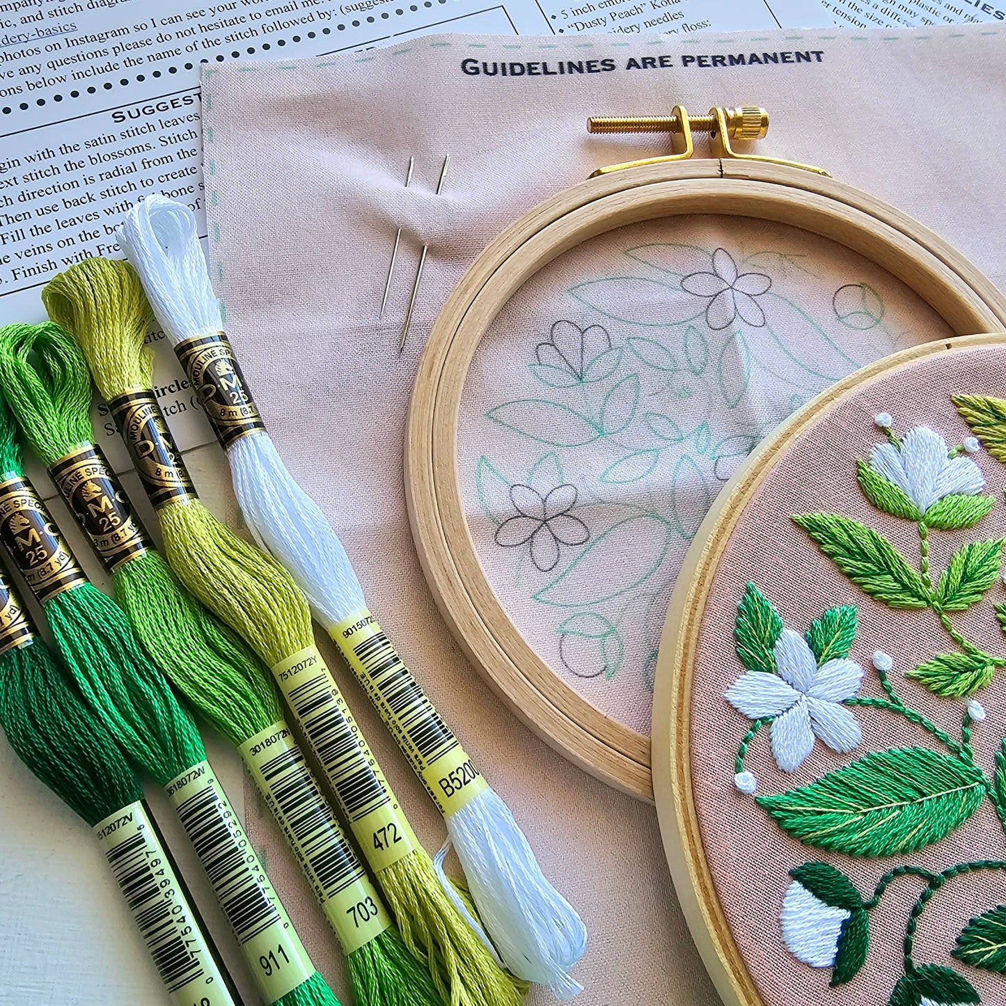 Blissful Blooms Embroidery Kit — Beginner Friendly