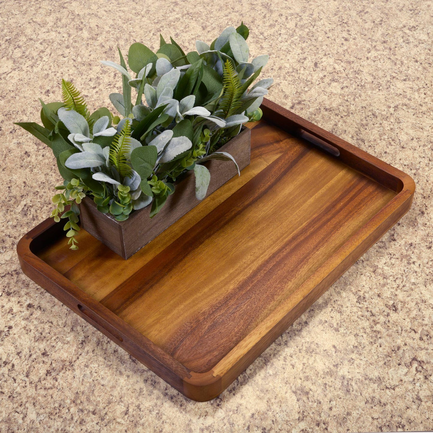 Let's Entertain Acacia Wood Serving Tray — 20" Rectangle