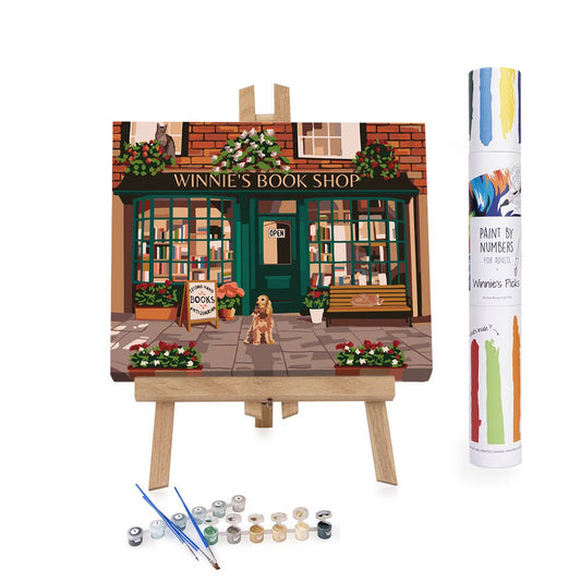 Autumn Bookshop Paint-by-Numbers Kit