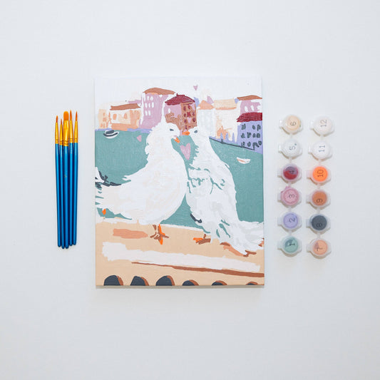 "Lovebirds" Paint-By-Numbers Mini Kit