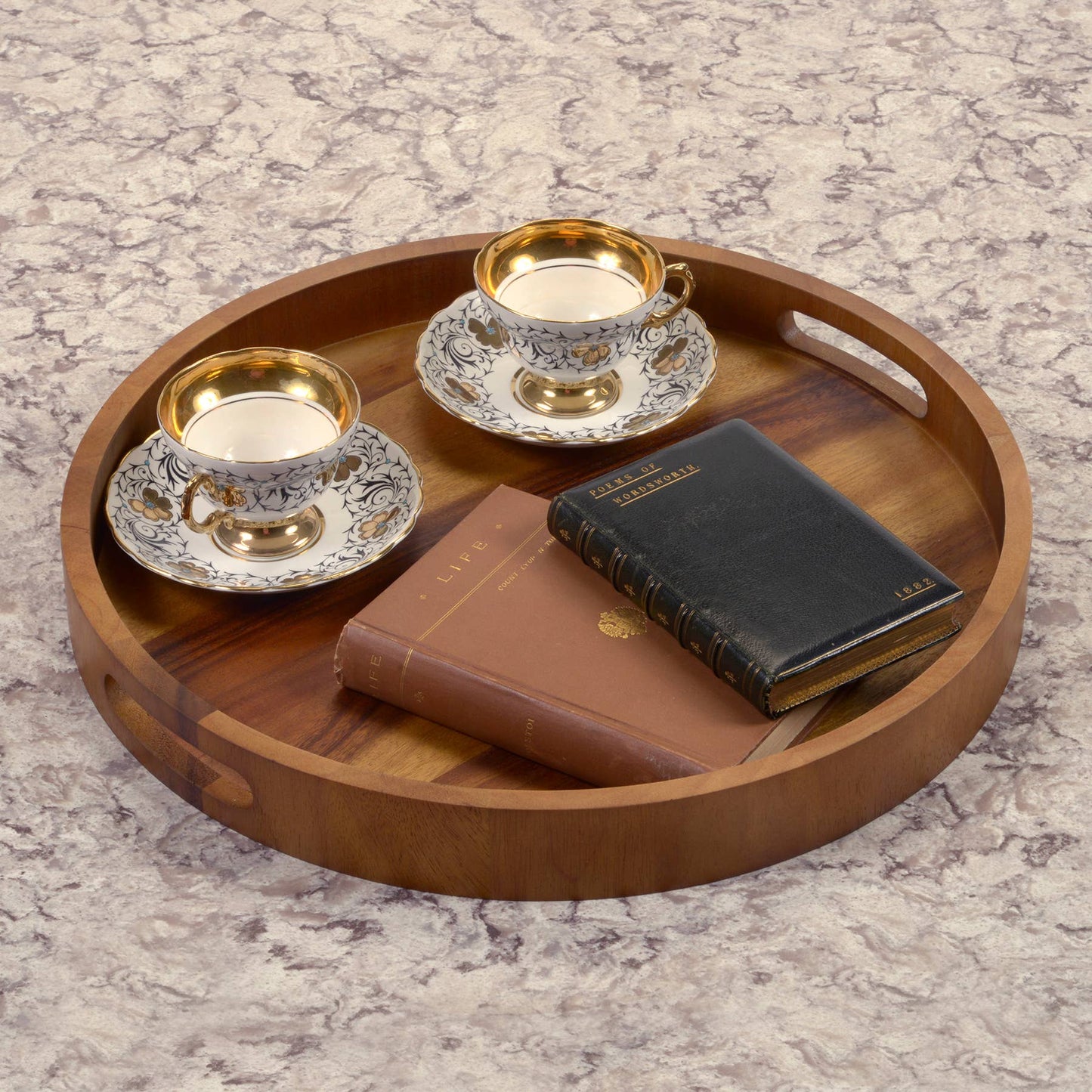 Let's Entertain Acacia Wood Serving Tray — 17" Round