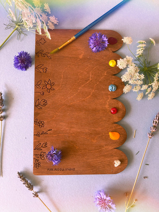 Wildflower Wood  Watercolor Art Palette