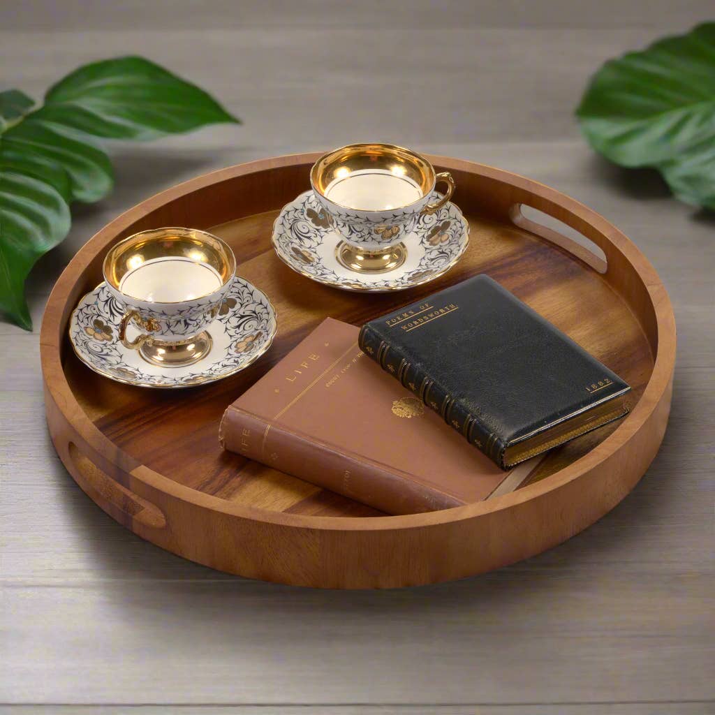 Let's Entertain Acacia Wood Serving Tray — 17" Round