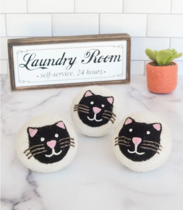 Black Cats Eco Dryer Balls, Set of 3 (Limited Edition)