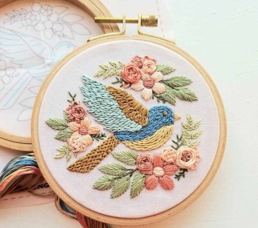 Bluebird Beauty Beginner's Hand Embroidery Kit