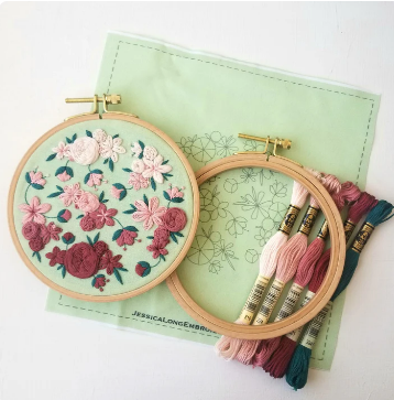 Blushing Blooms Embroidery Kit