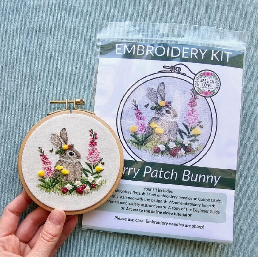 Bunny in the Berry Patch Embroidery Kit