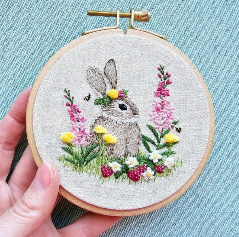 Bunny in the Berry Patch Embroidery Kit
