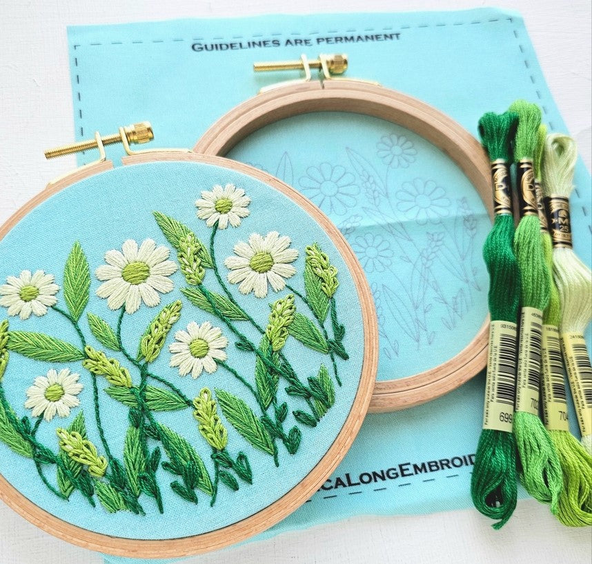 Daisy Field Beginner's Hand Embroidery Kit