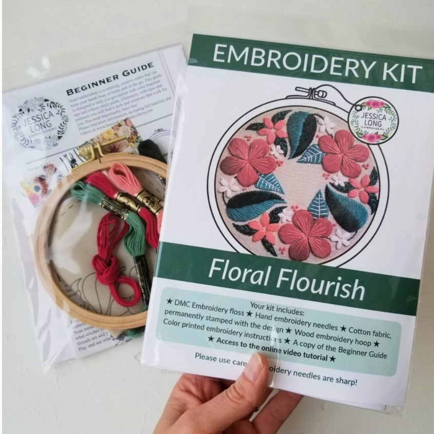 Floral Flourish Beginner Embroidery Kit