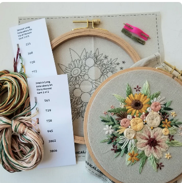 Floral Harvest Embroidery Kit