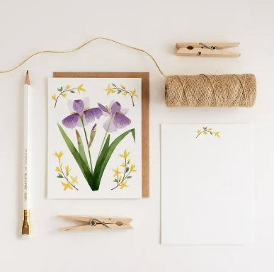 Iris Notecards & Envelopes, Set of 12