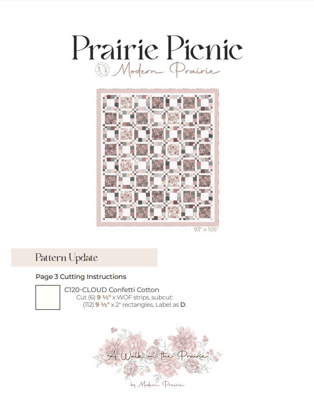 A Walk on the Prairie Picnic Quilt Pattern Booklet