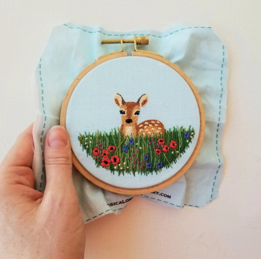 Wildflower Fawn Hand Embroidery Kit