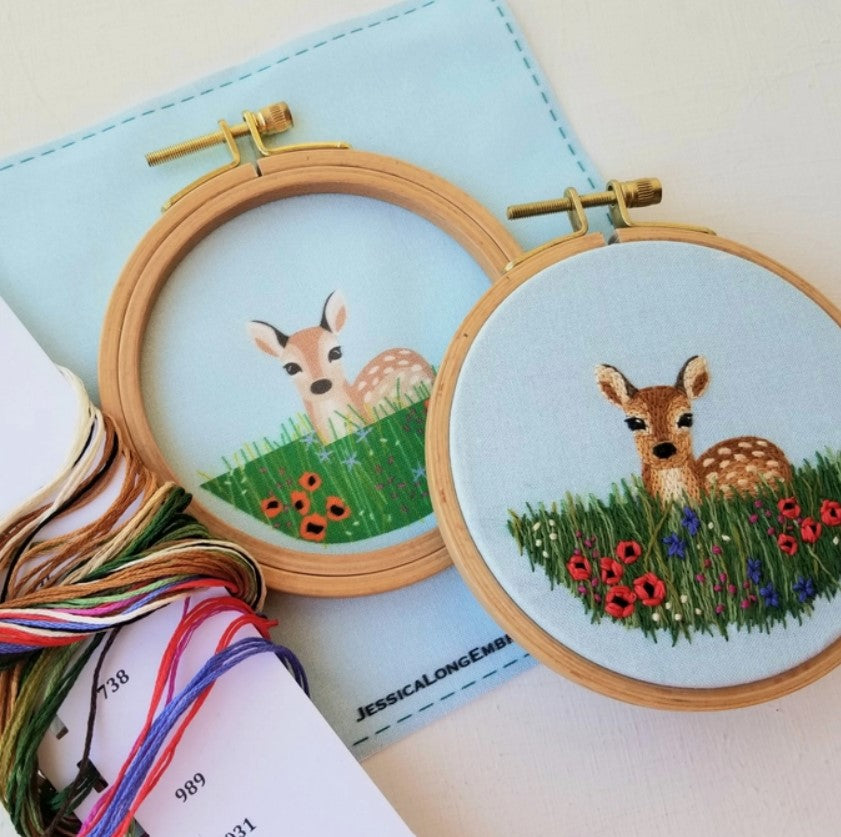 Wildflower Fawn Hand Embroidery Kit
