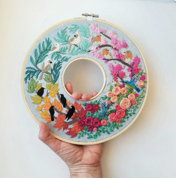 Year of Birds Double Hoop Embroidery Kit