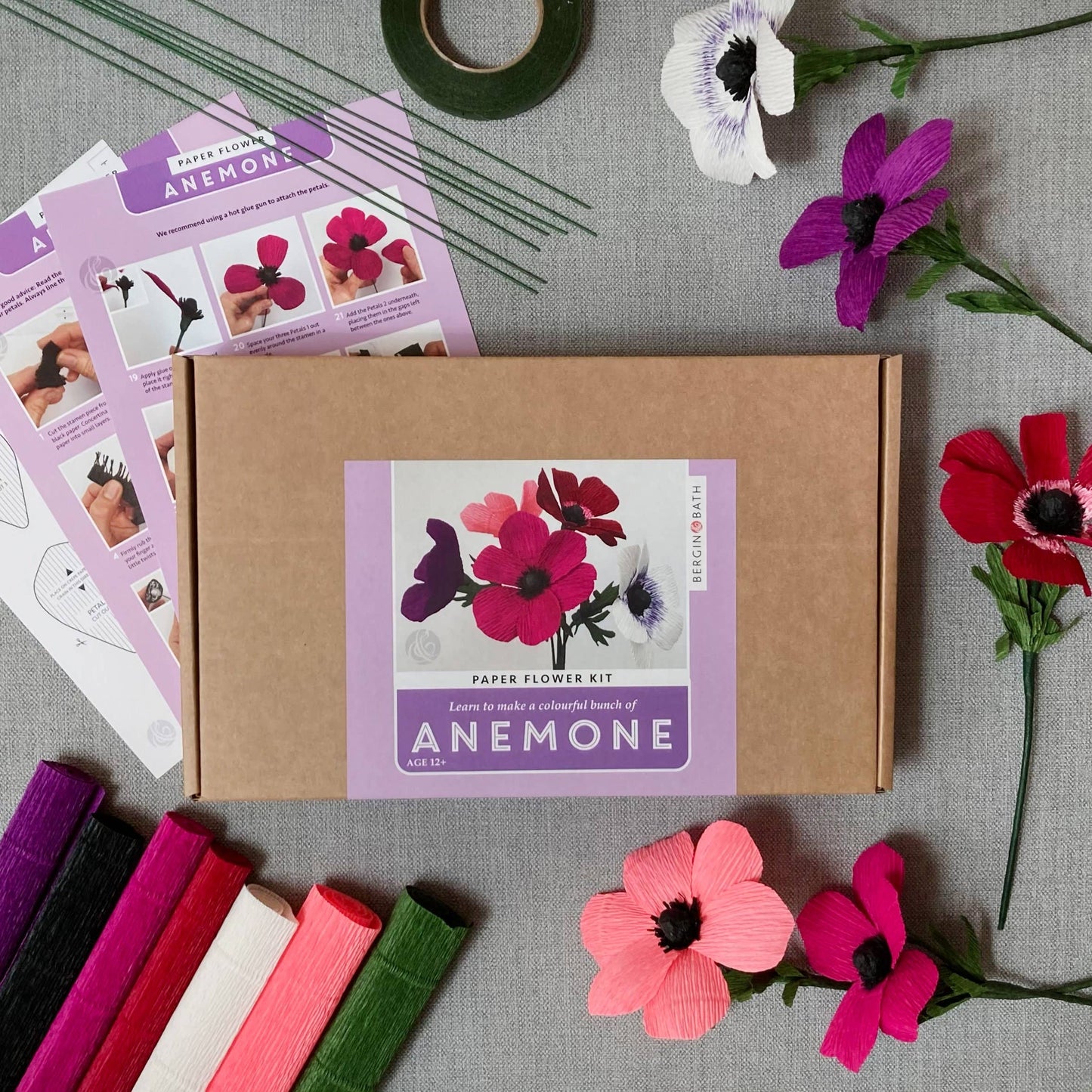 Paper Flower Kit in Anemone — Beginner Friendly