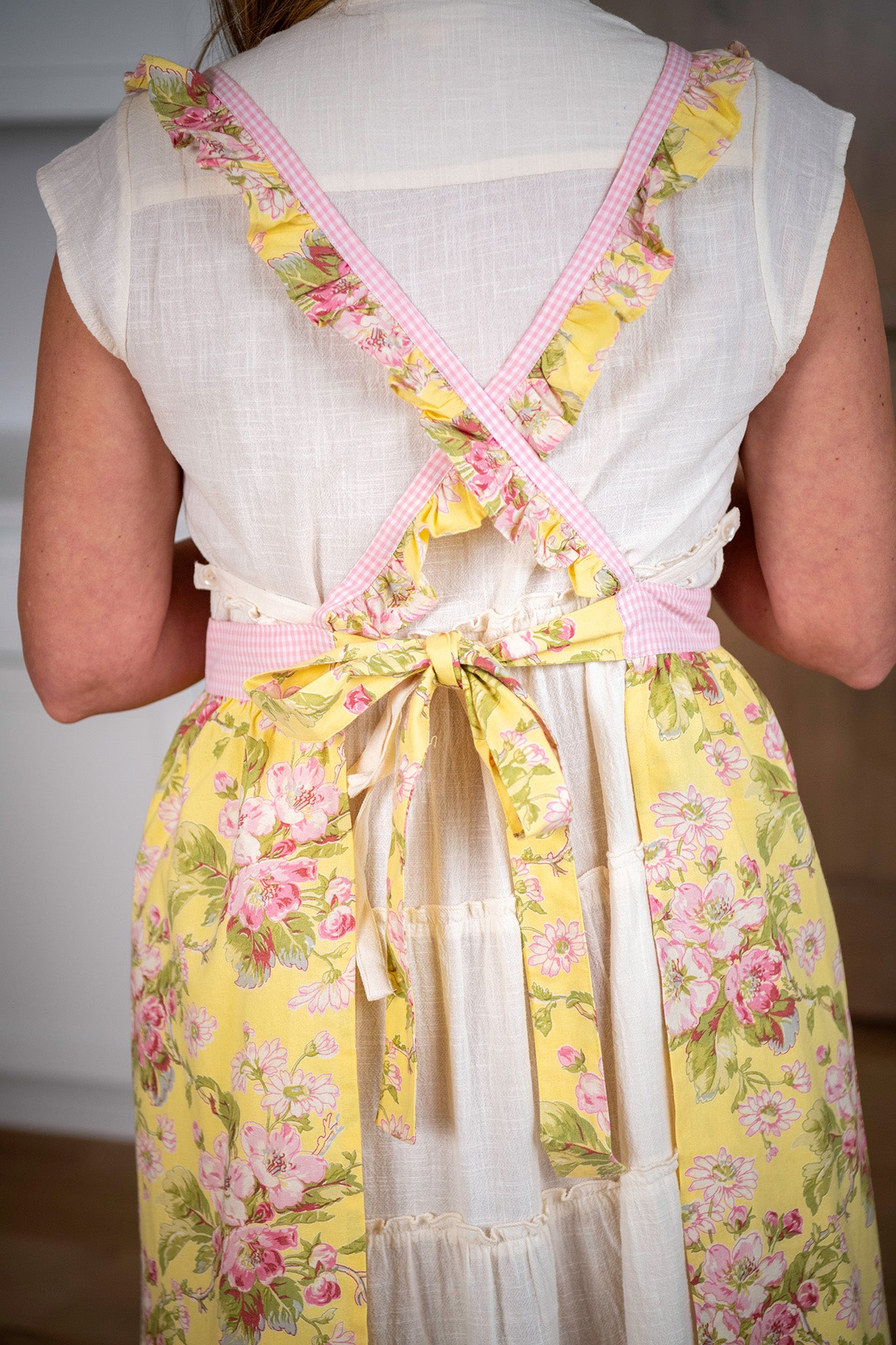 Apple Blossom Ruffle Prairie Apron