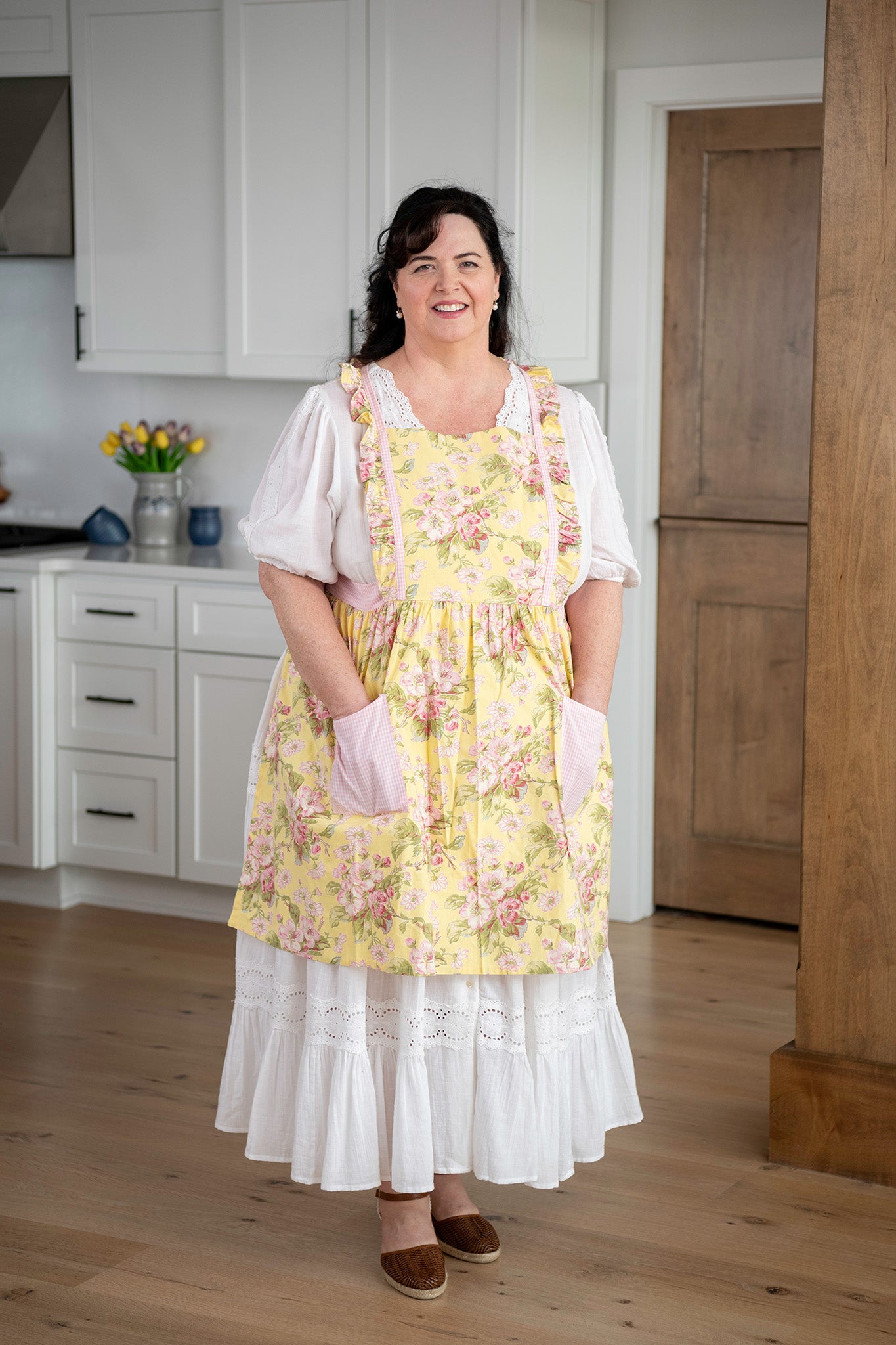 Apple Blossom Ruffle Prairie Apron