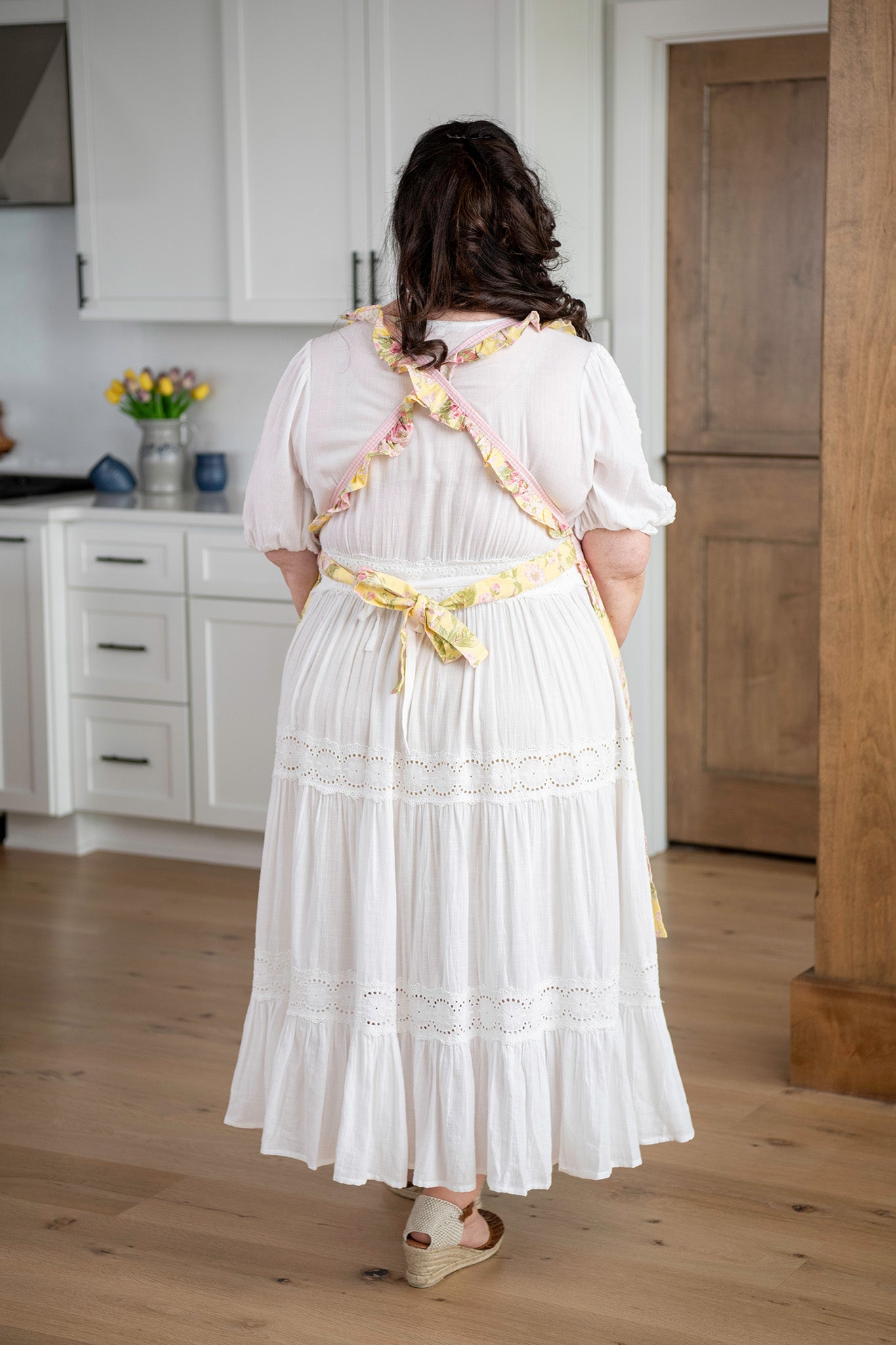 Apple Blossom Ruffle Prairie Apron