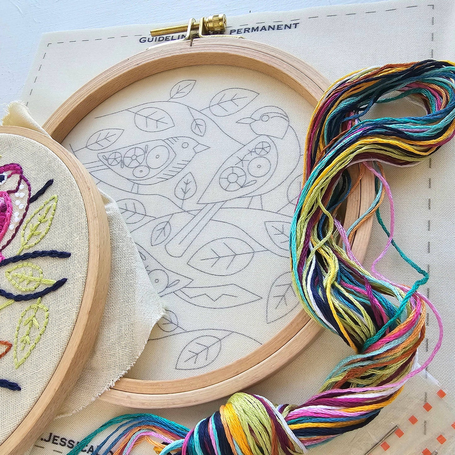 Colorful Birds Embroidery Kit — Beginner Friendly