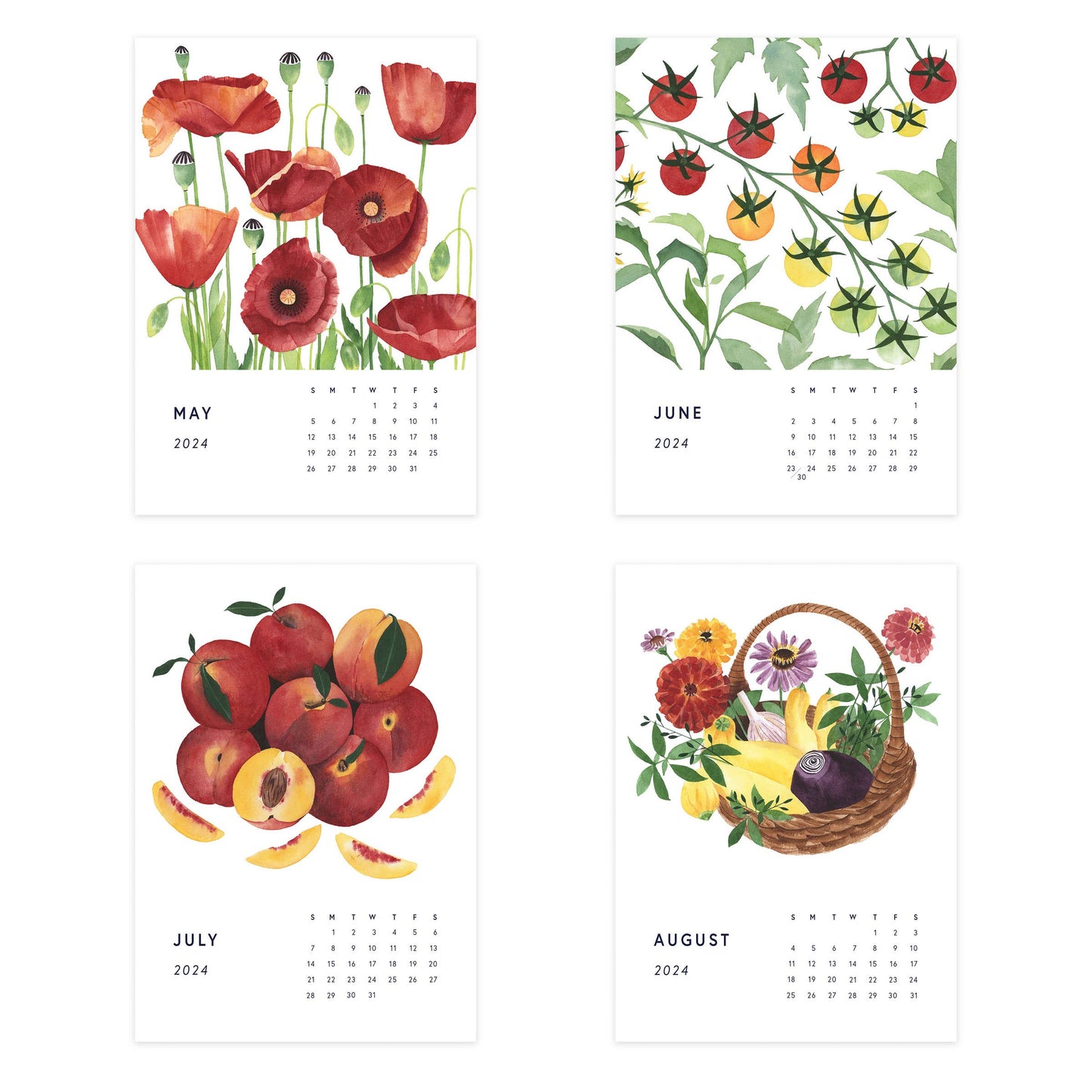 Farmer's Market Desk Calendar 2025