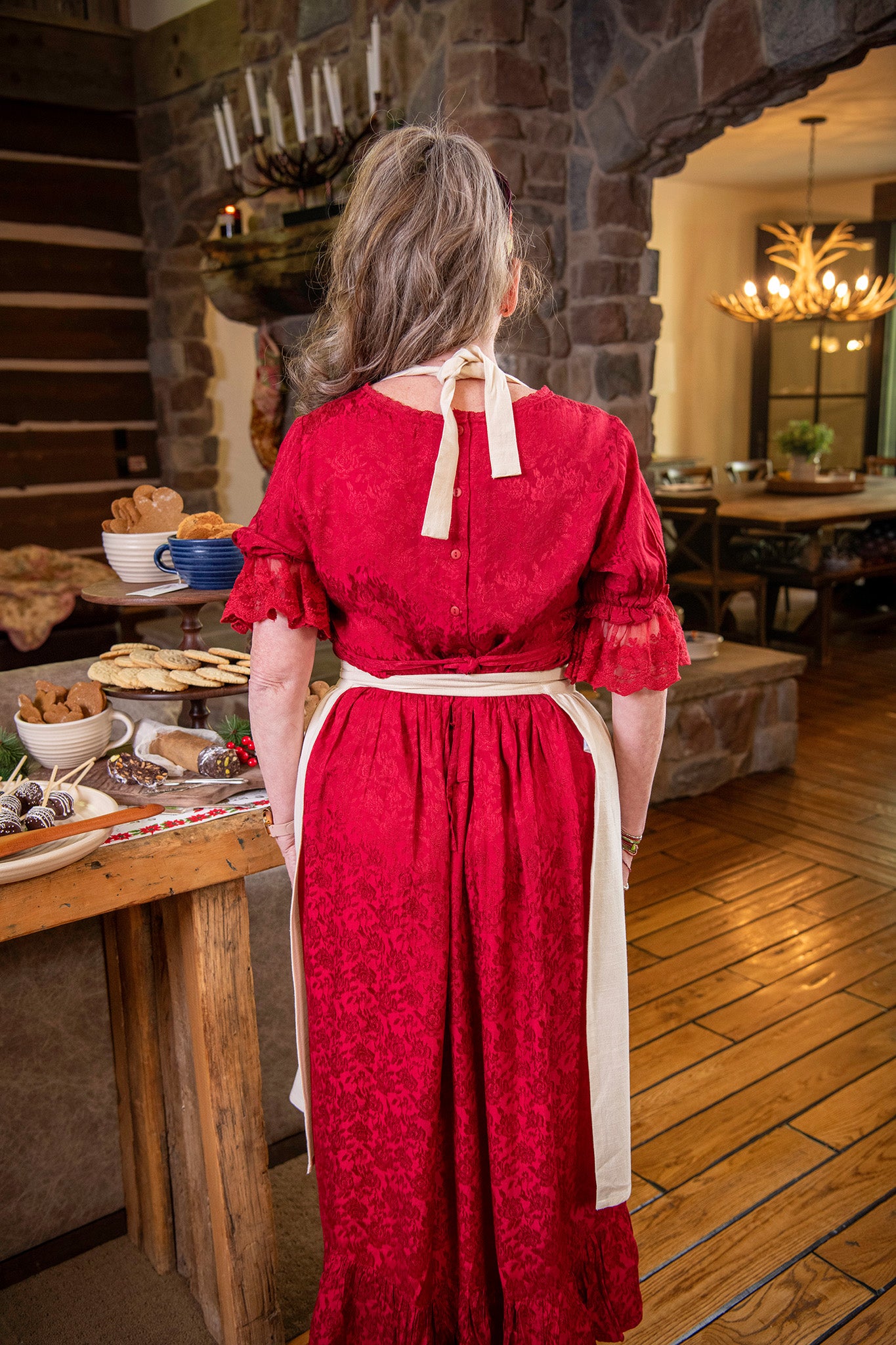 Candy Cane Embroidered Apron