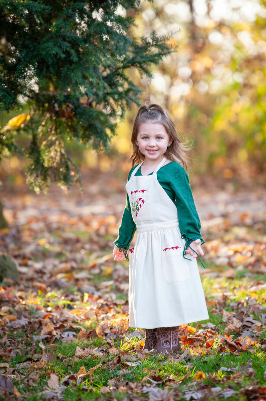 Candy Cane Embroidered Half-Pint Apron