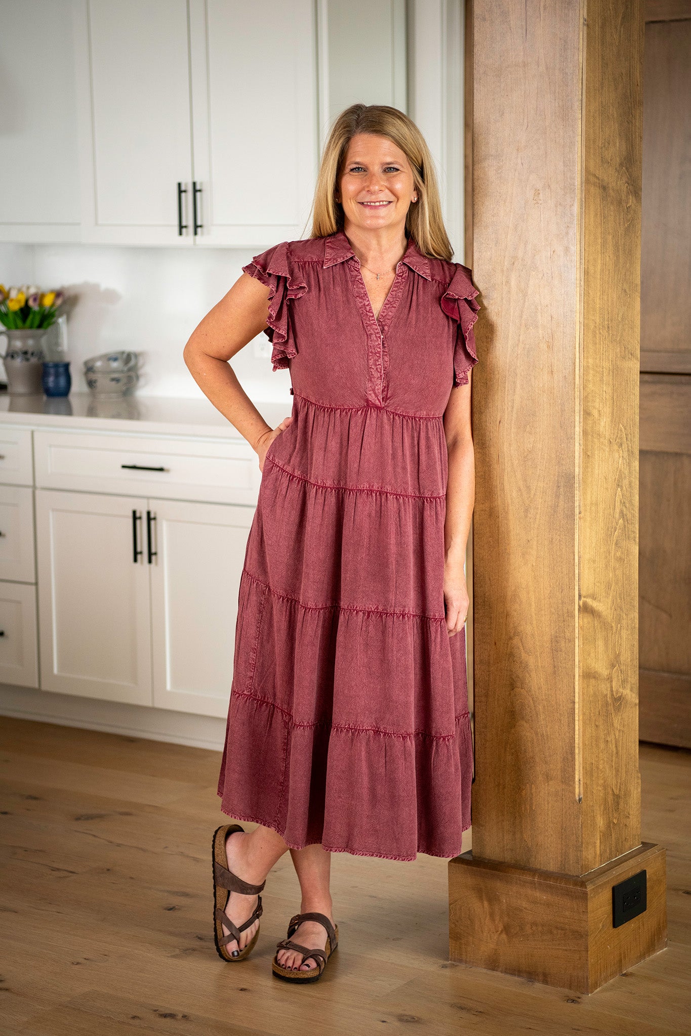 The Cecelia Dress in Wine