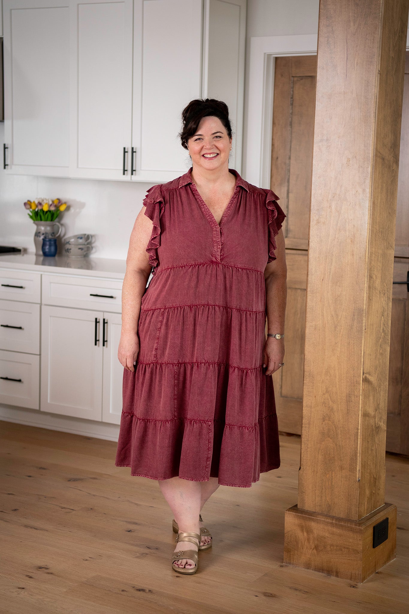 The Cecelia Dress in Wine