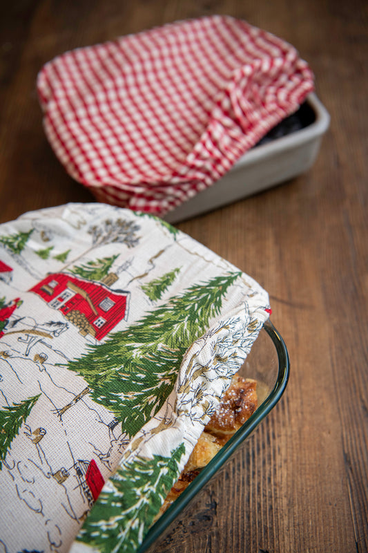 Limited-Edition '50 Years on the Prairie' Christmas Cottage Casserole Dish Covers, set of 2