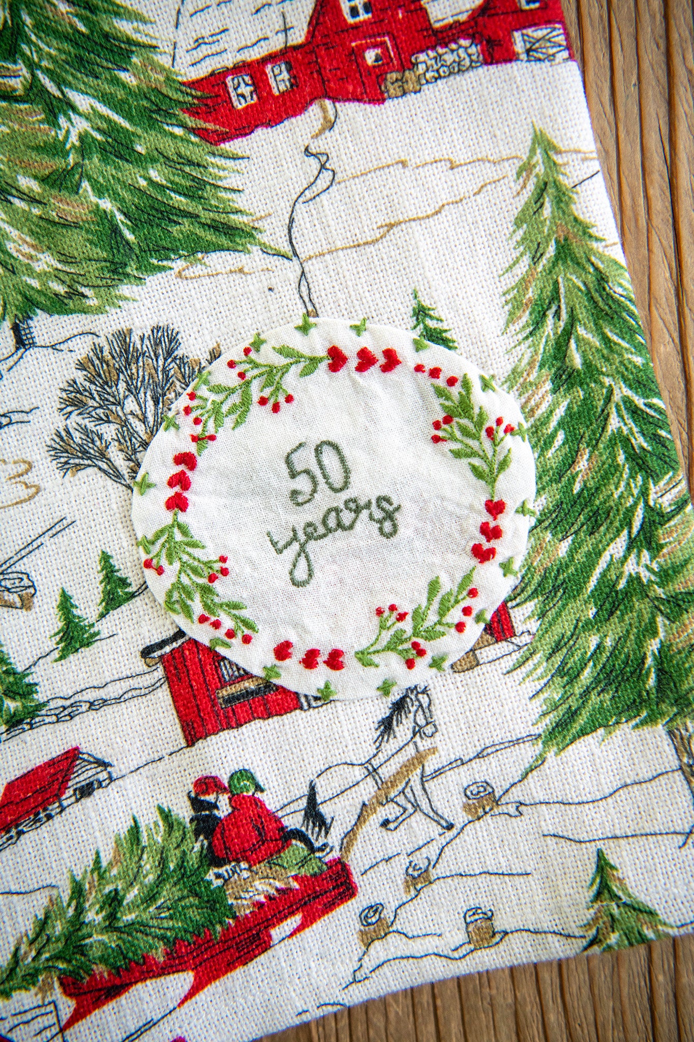 Limited-Edition '50 Years on the Prairie' Christmas Cottage Tea Towel