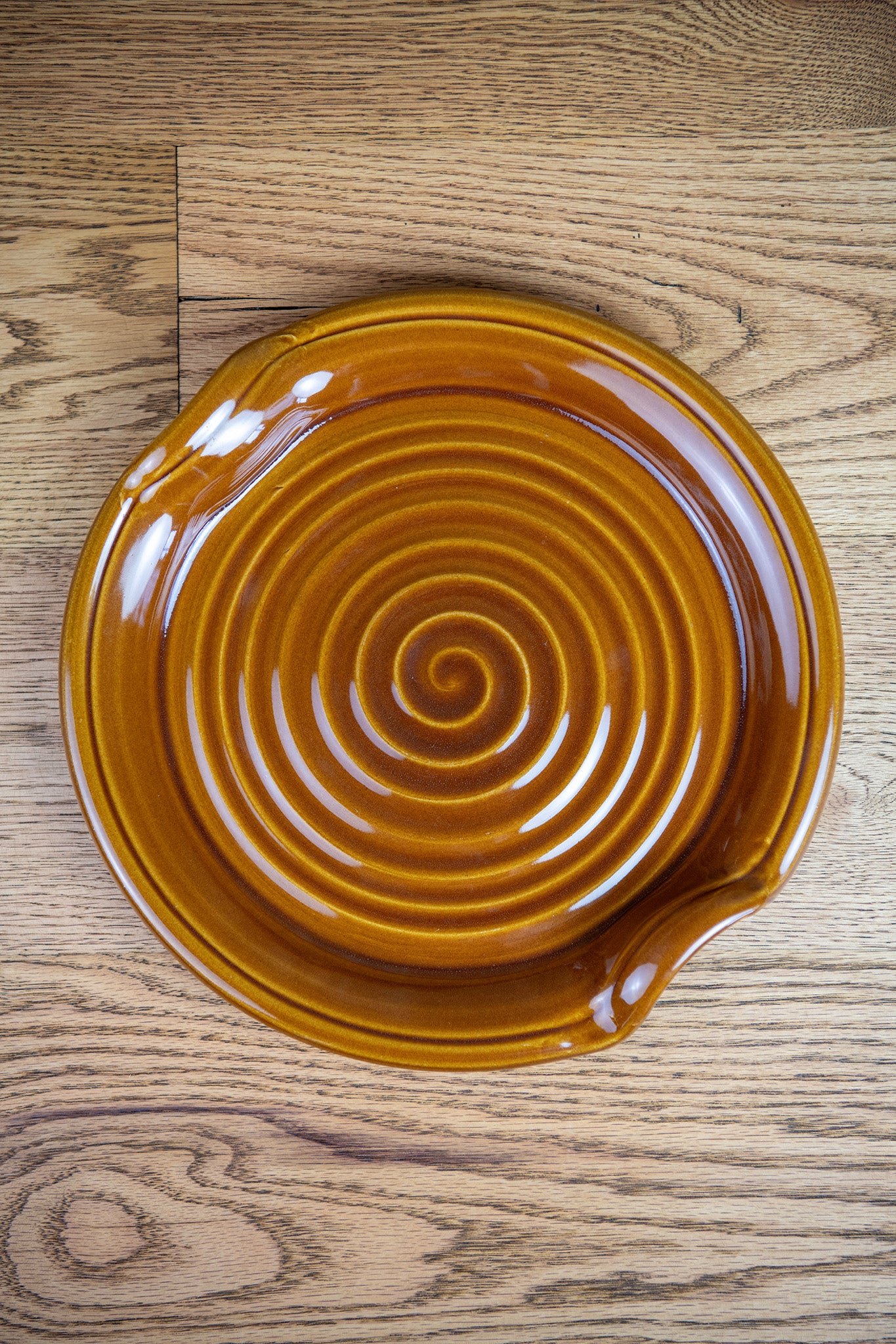 Cinnamon Glaze Ceramic Handled Serving Platter