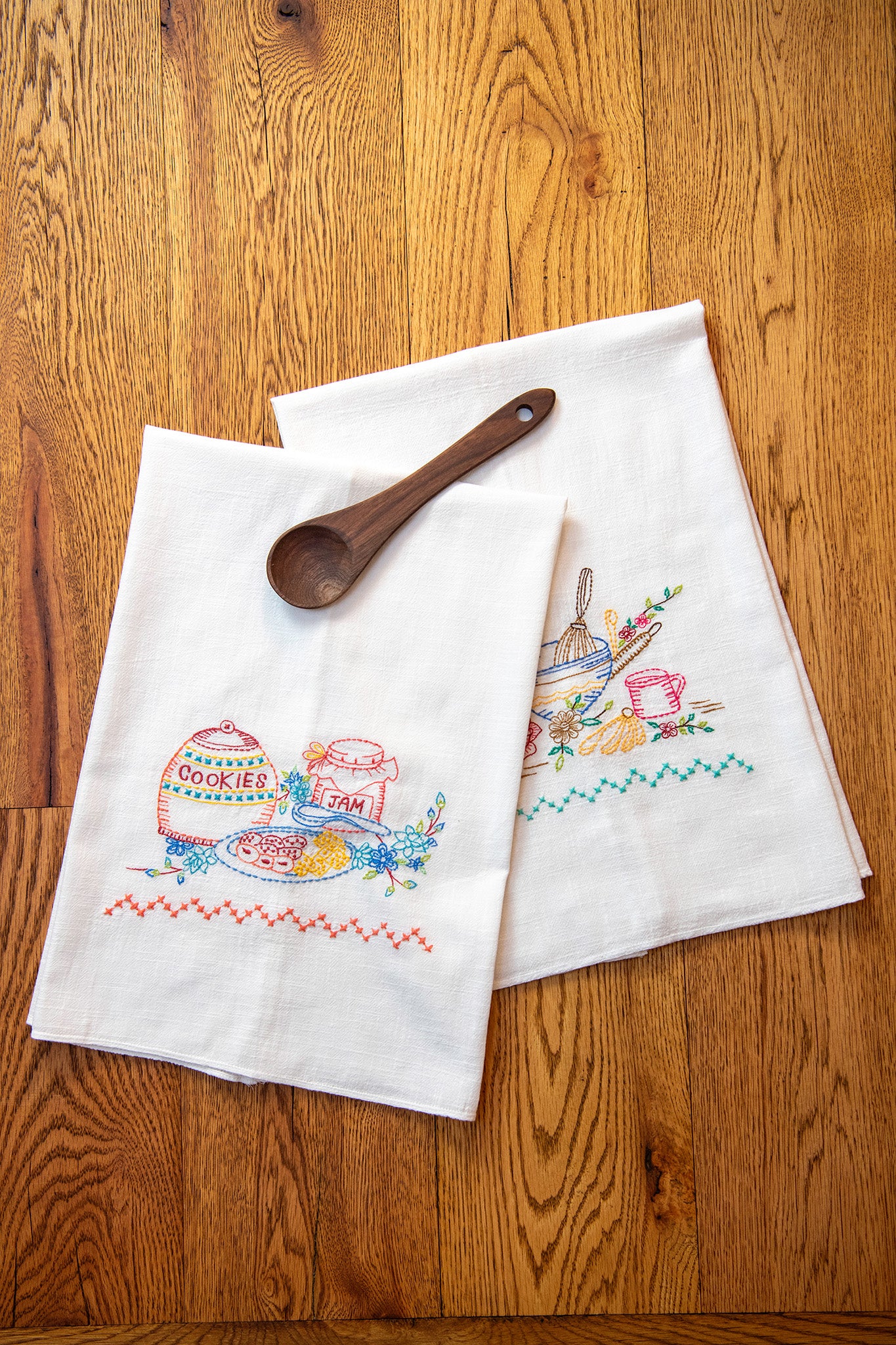 Baking & Cookies Embroidered Tea Towels, Set of 2