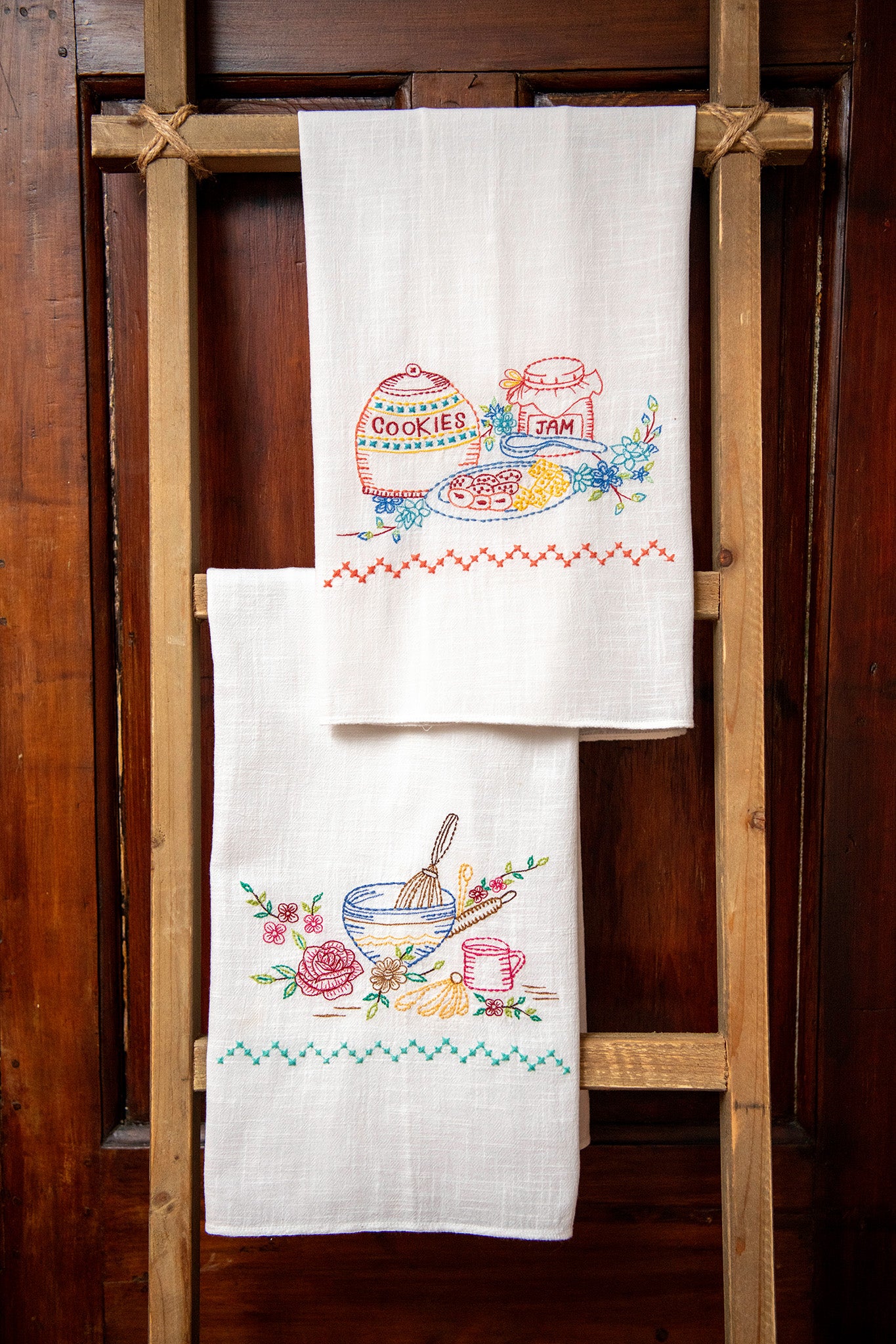 Baking & Cookies Embroidered Tea Towels, Set of 2