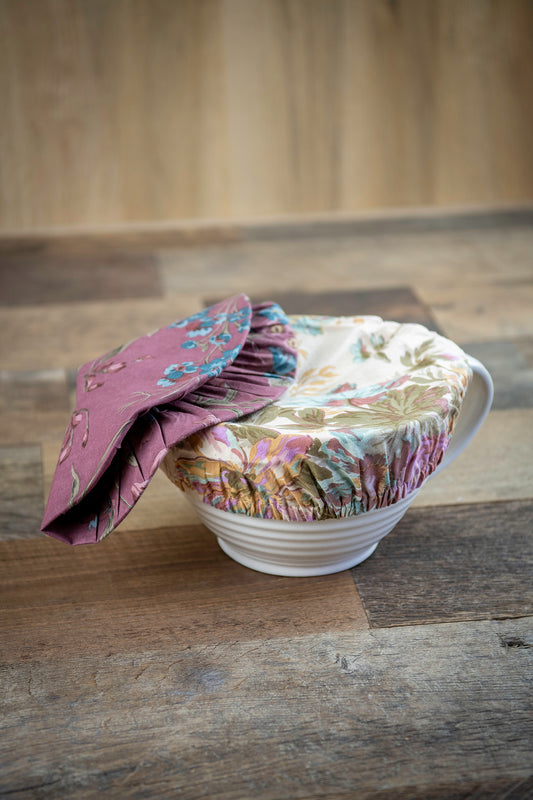 Cottagecore Patchwork Bowl Covers, Set of 2