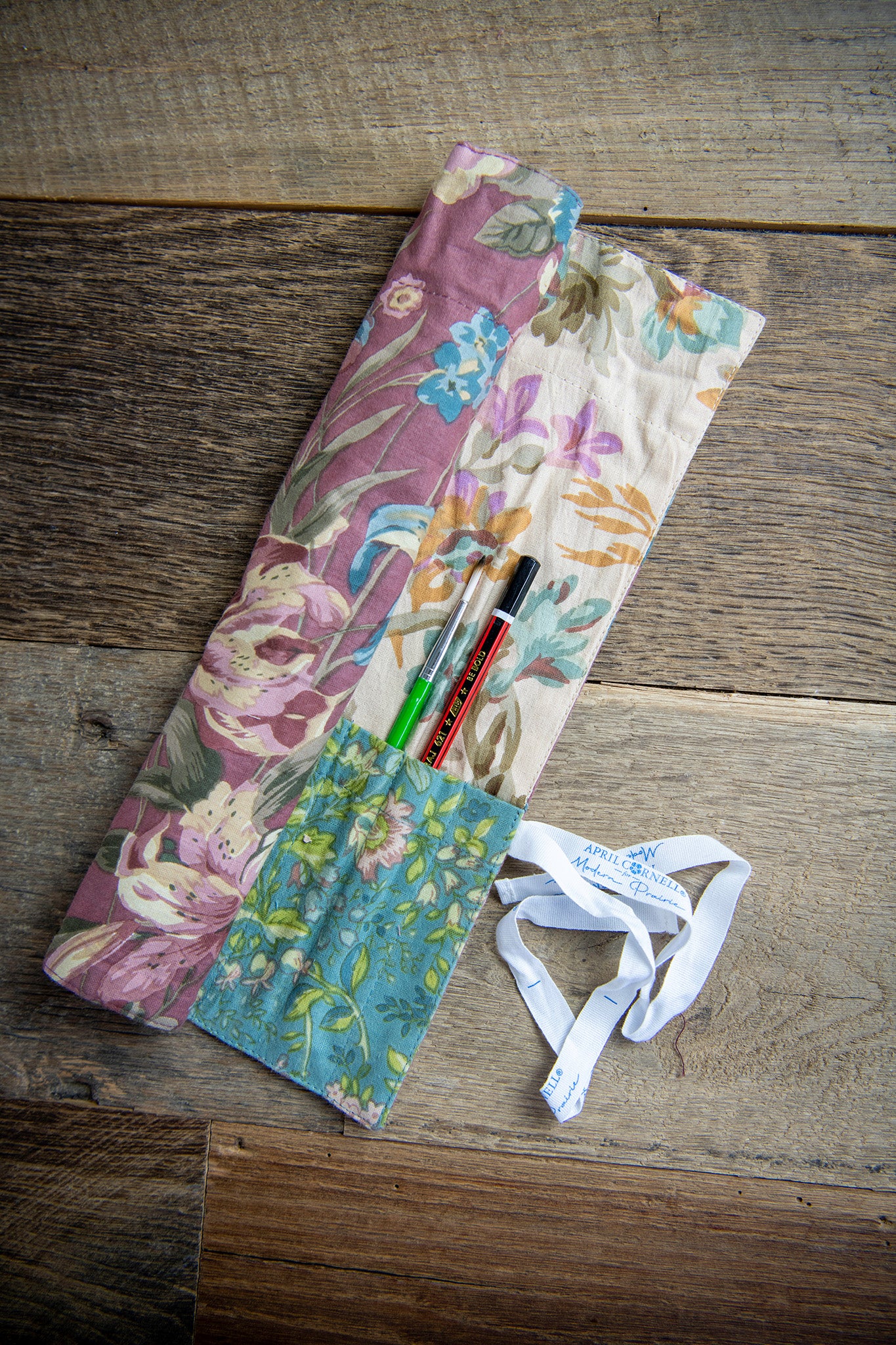 Cottagecore Patchwork Paintbrush Roll