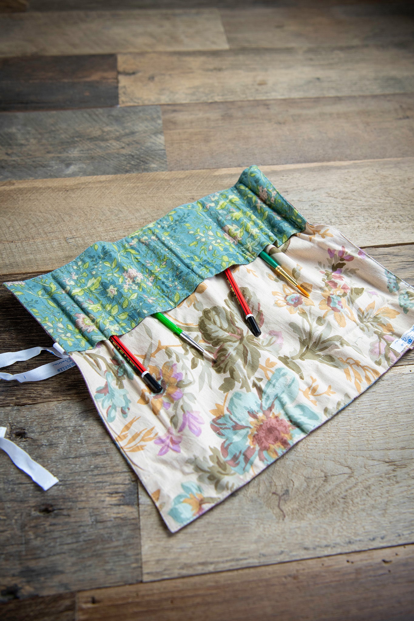 Cottagecore Patchwork Paintbrush Roll