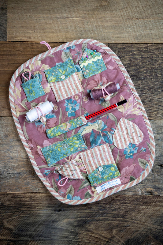 Cottagecore Patchwork Roll-Up Sewing Kit