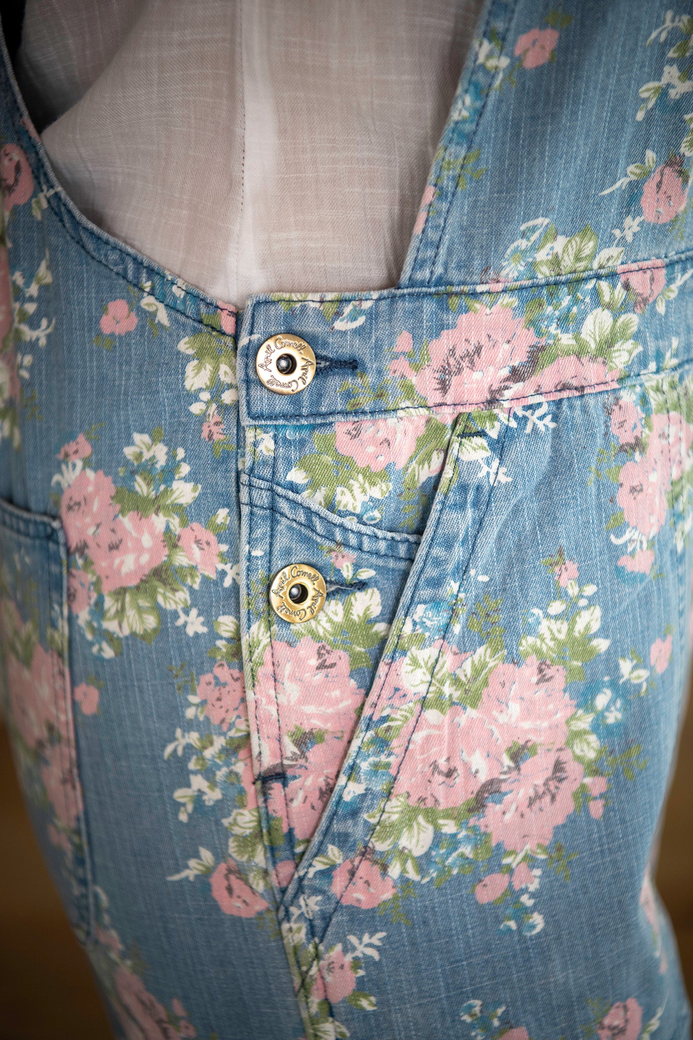 Cottage Rose Denim Overalls