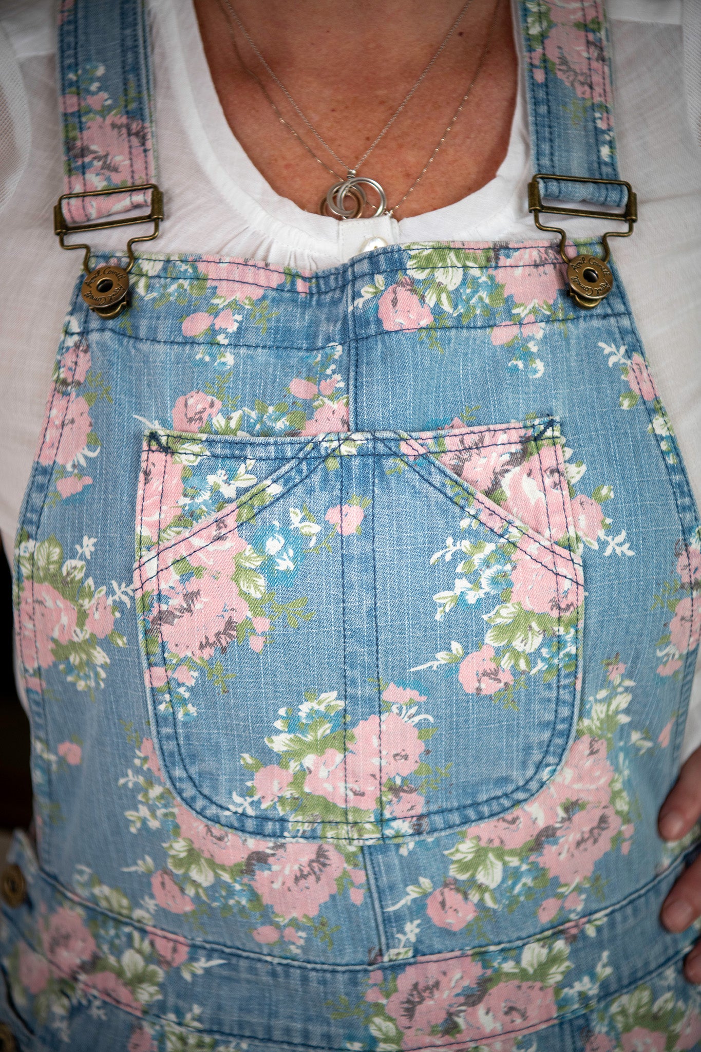 Cottage Rose Denim Overalls