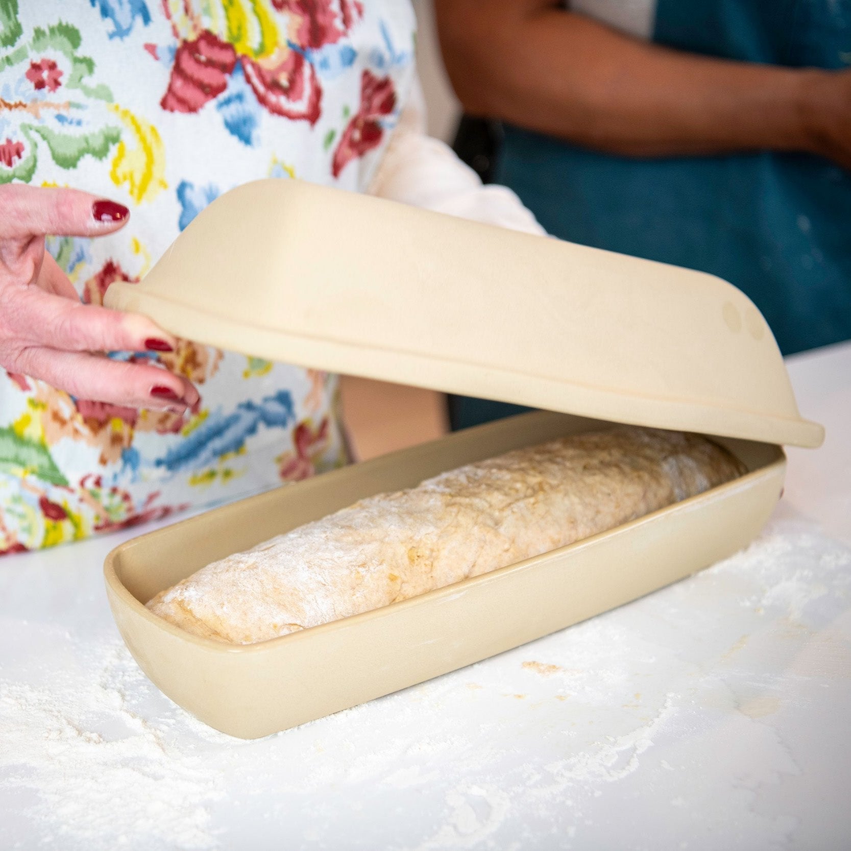 Handcrafted Emerson Pottery Covered Bread Pan for Baking