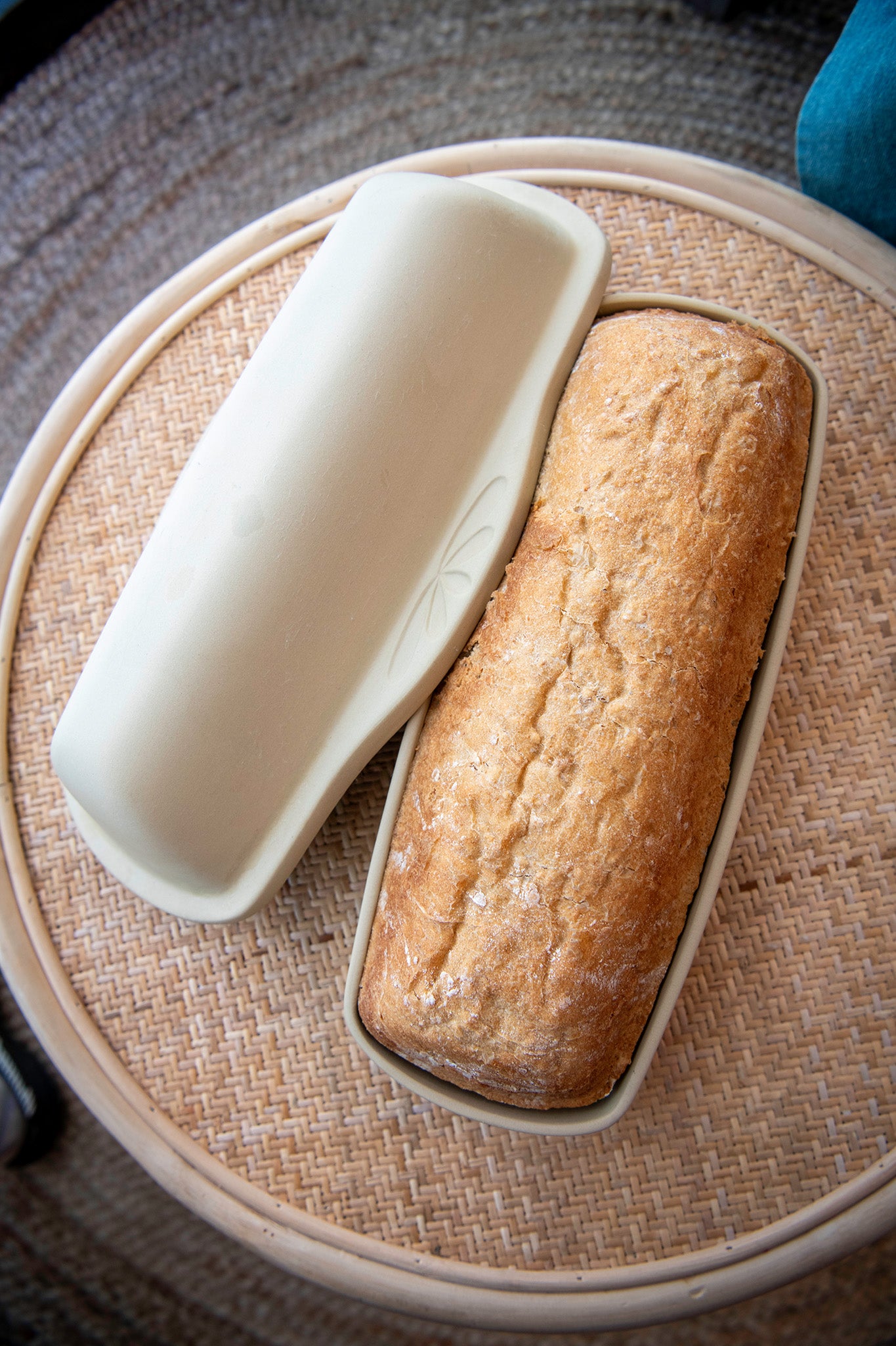 Handcrafted Emerson Pottery Covered Bread Pan for Baking