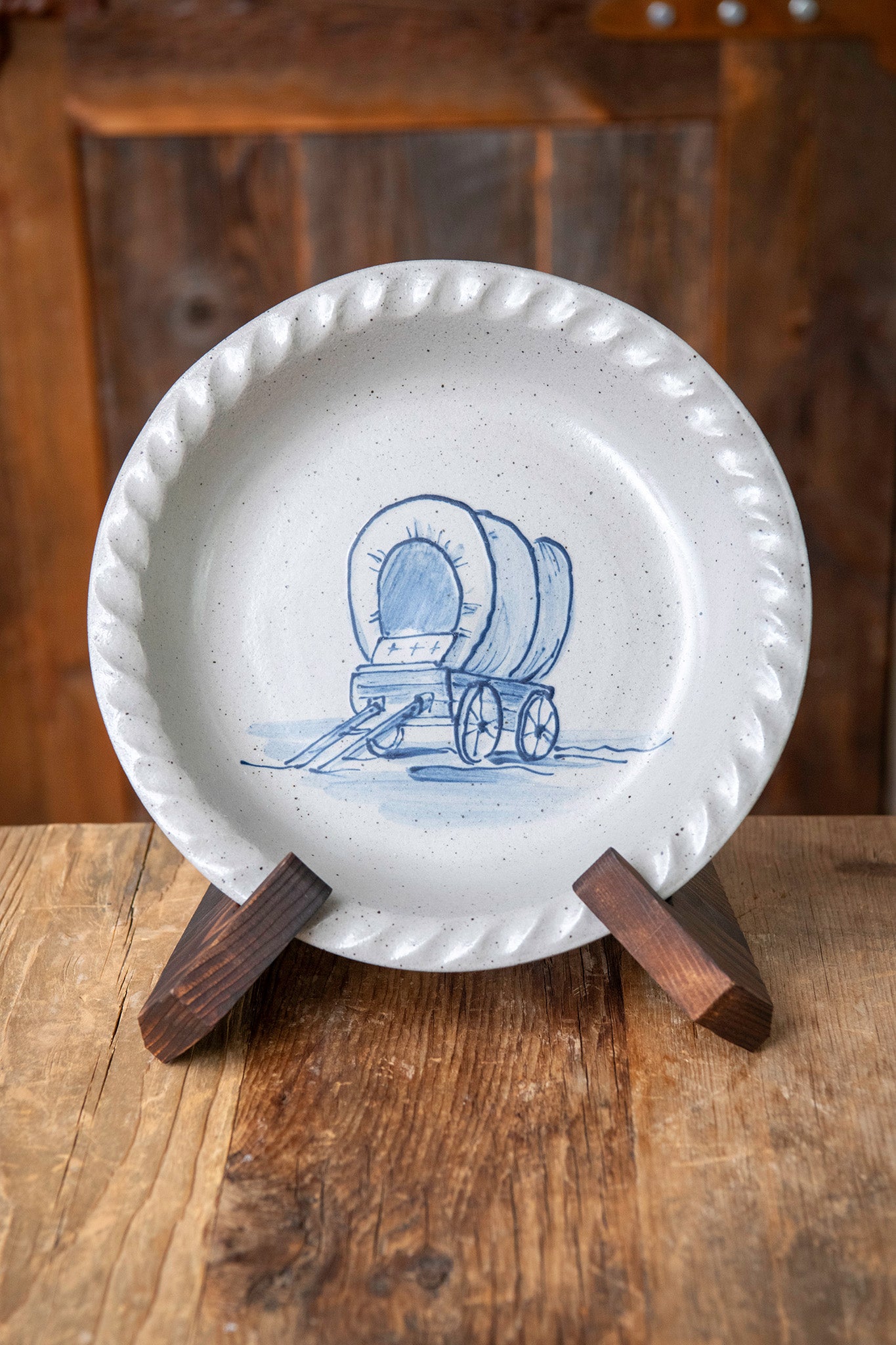 Limited-Edition '50 Years on the Prairie' Pie Plate- Covered Wagon