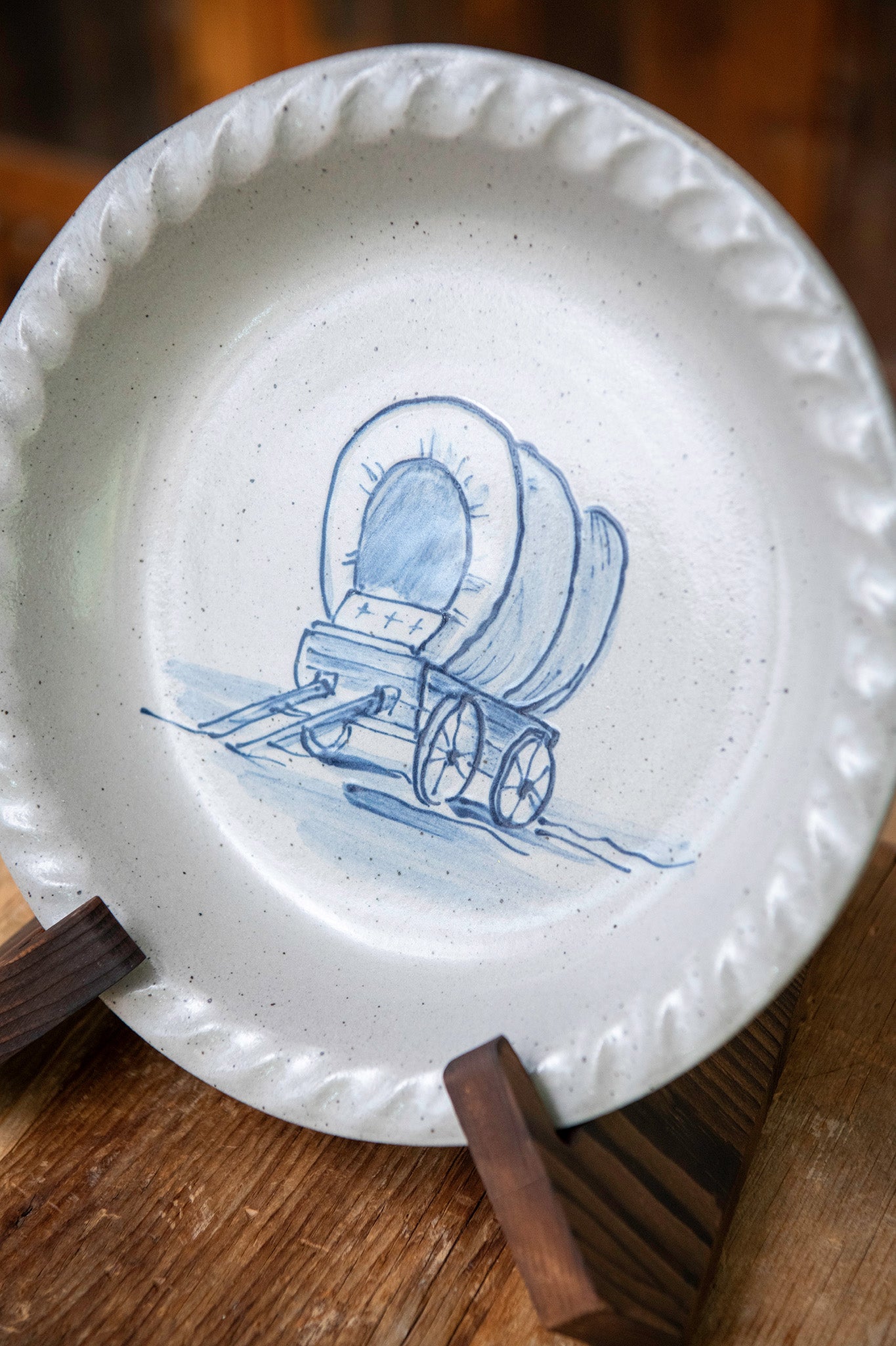 Limited-Edition '50 Years on the Prairie' Pie Plate- Covered Wagon