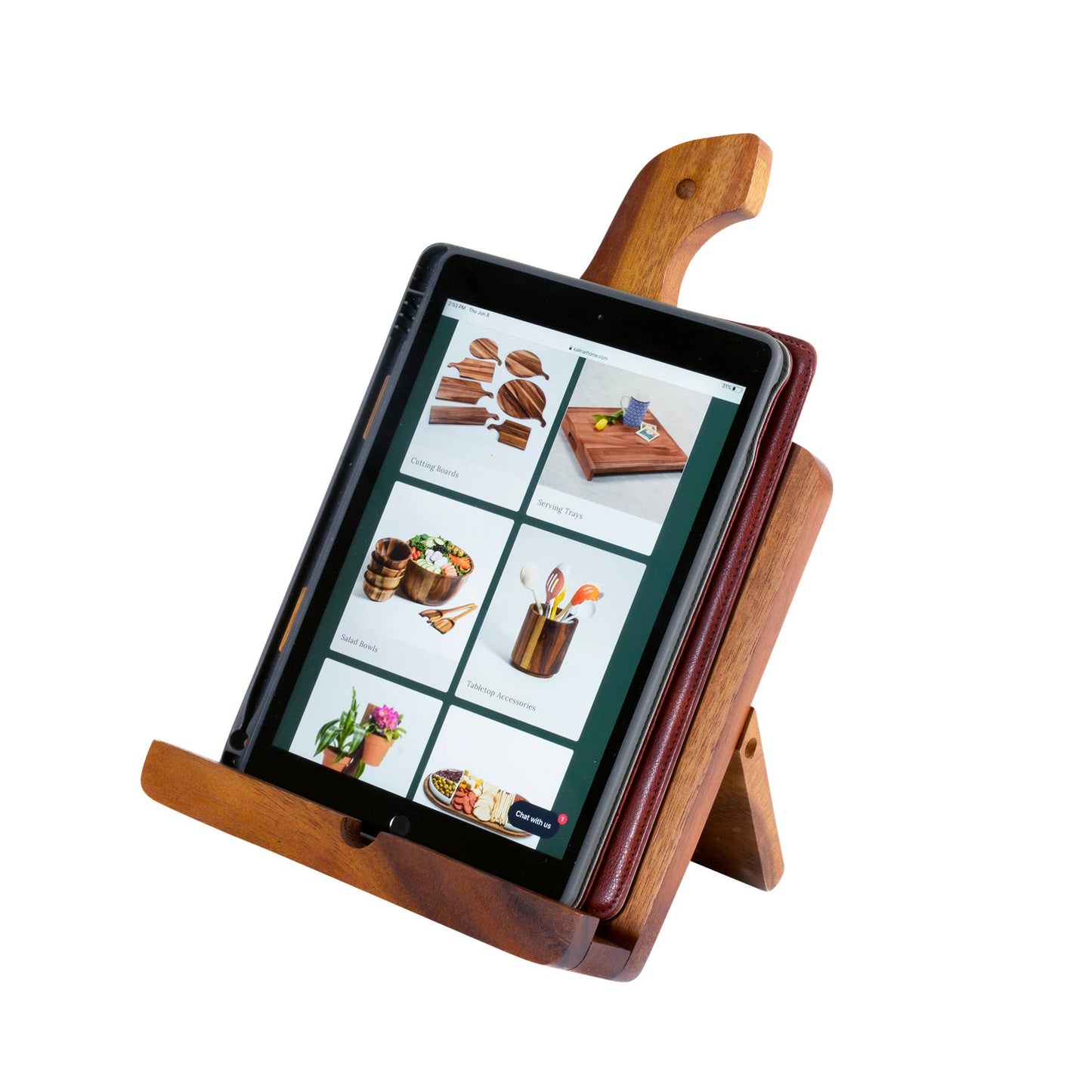 A Prairie Song Acacia Wood Cookbook & Tablet Holder