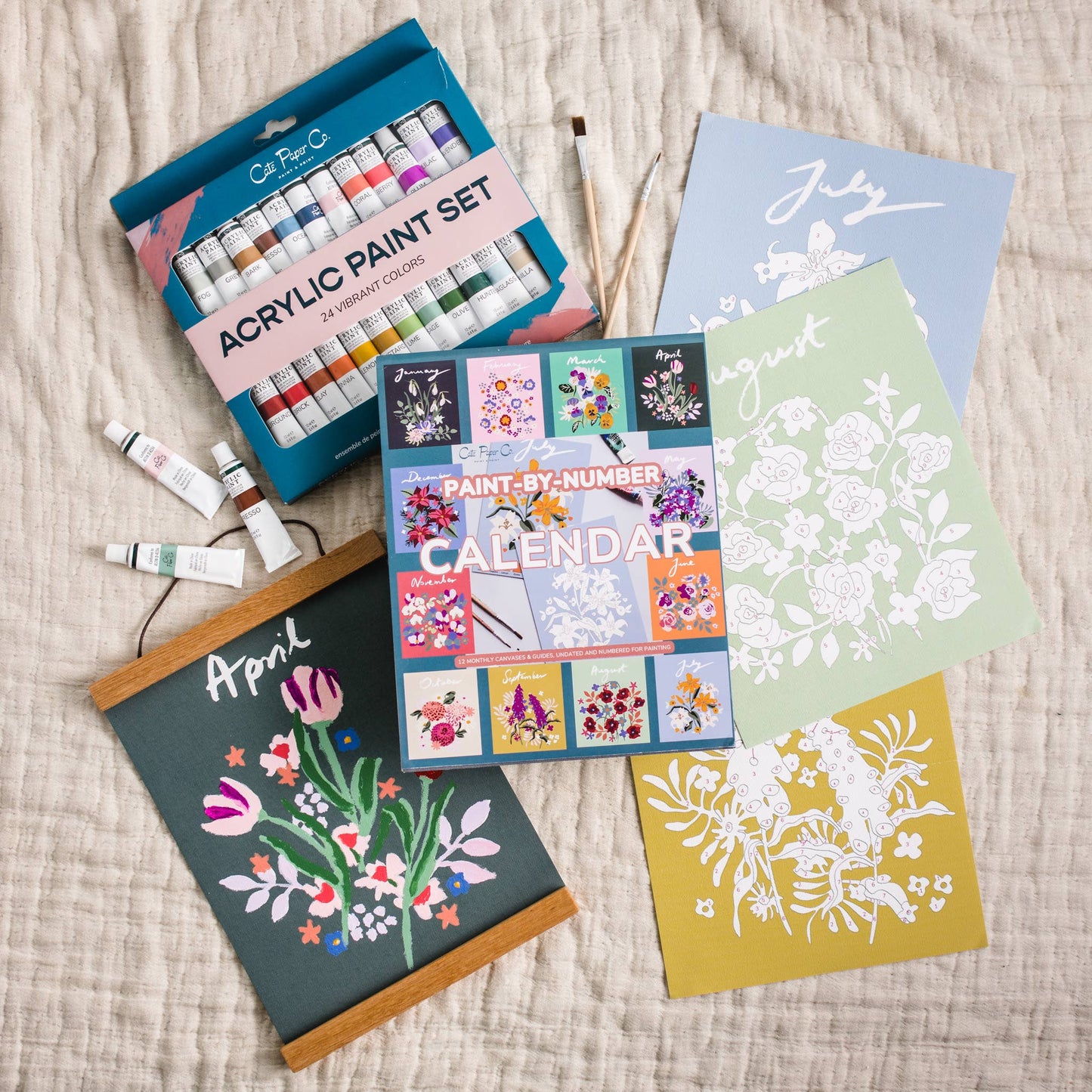 Paint-by-Number Calendar Kit: Calendar and Paint Set