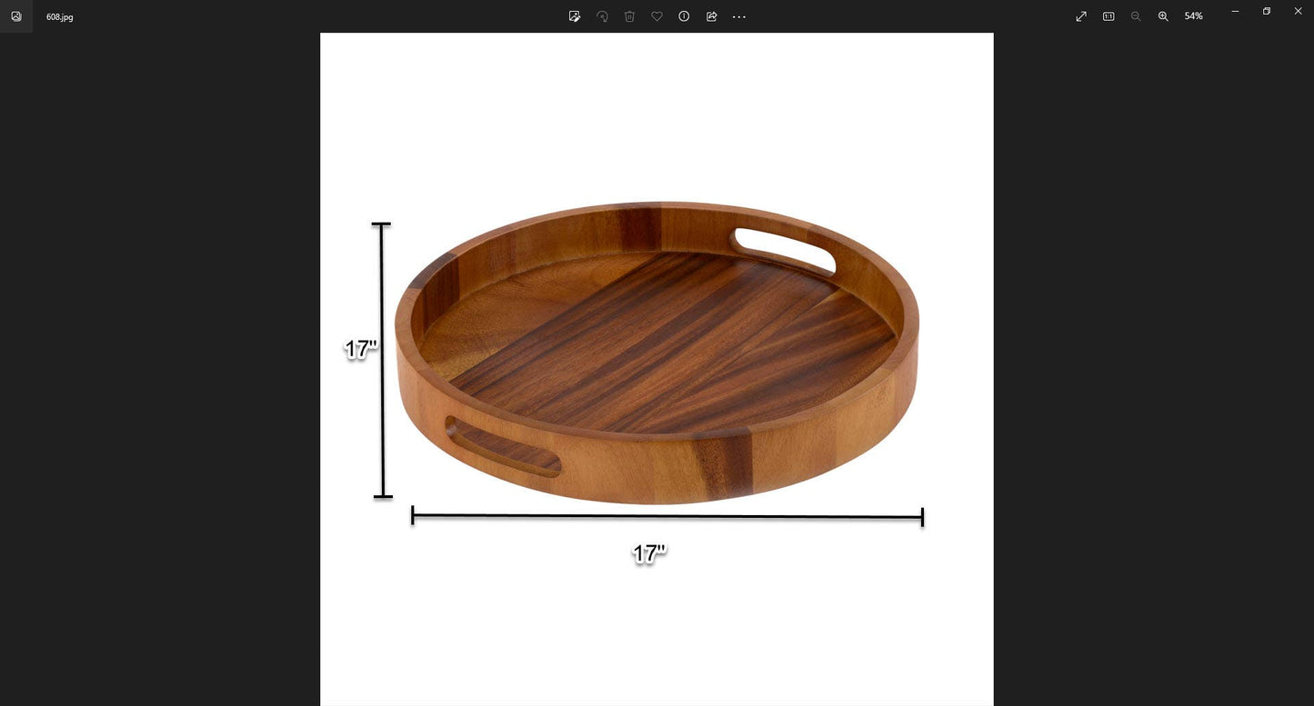 Let's Entertain Acacia Wood Serving Tray — 17" Round